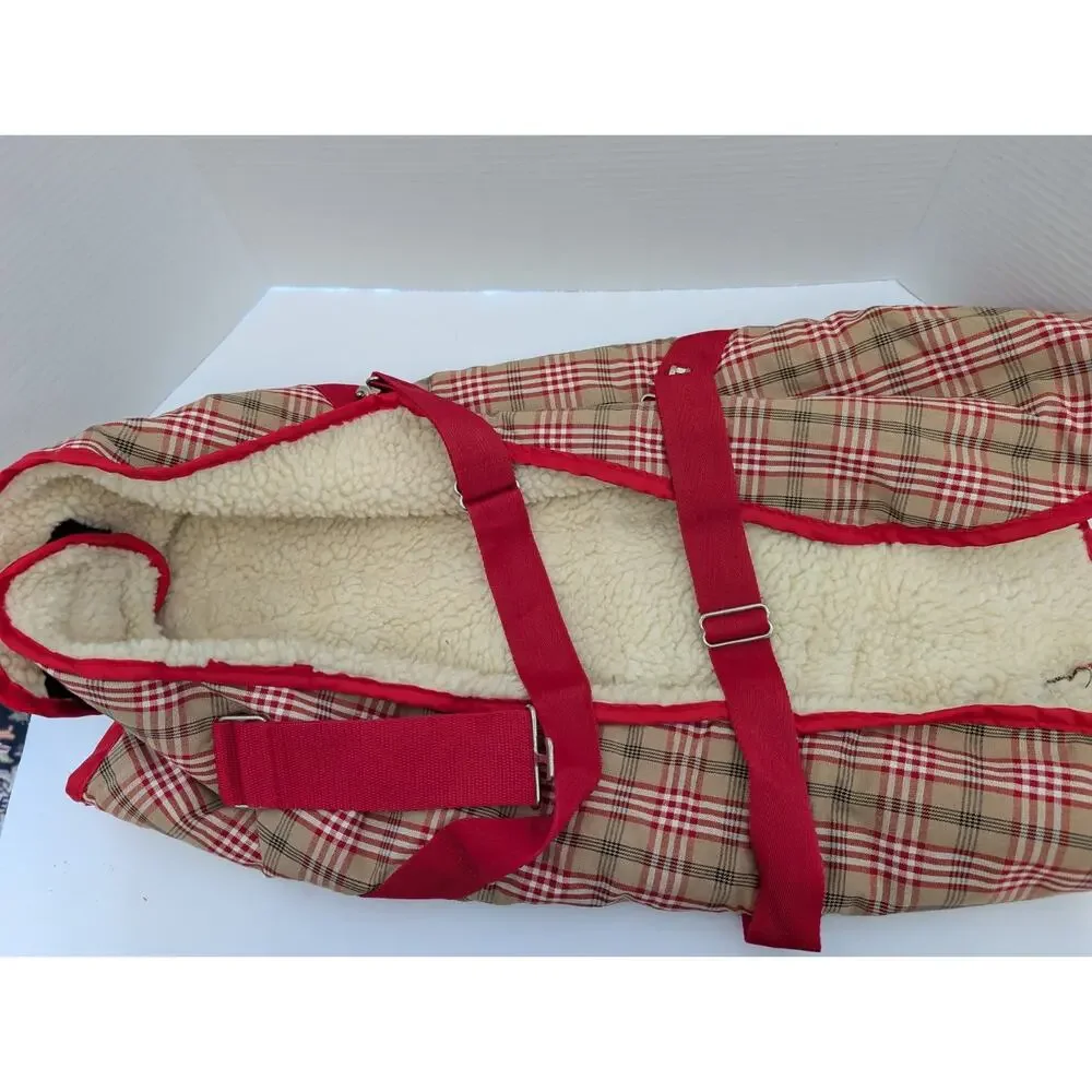 Canine Styles Plaid Dog Coat Size 26 Sherpa Lined Adjustable Straps Large Breed